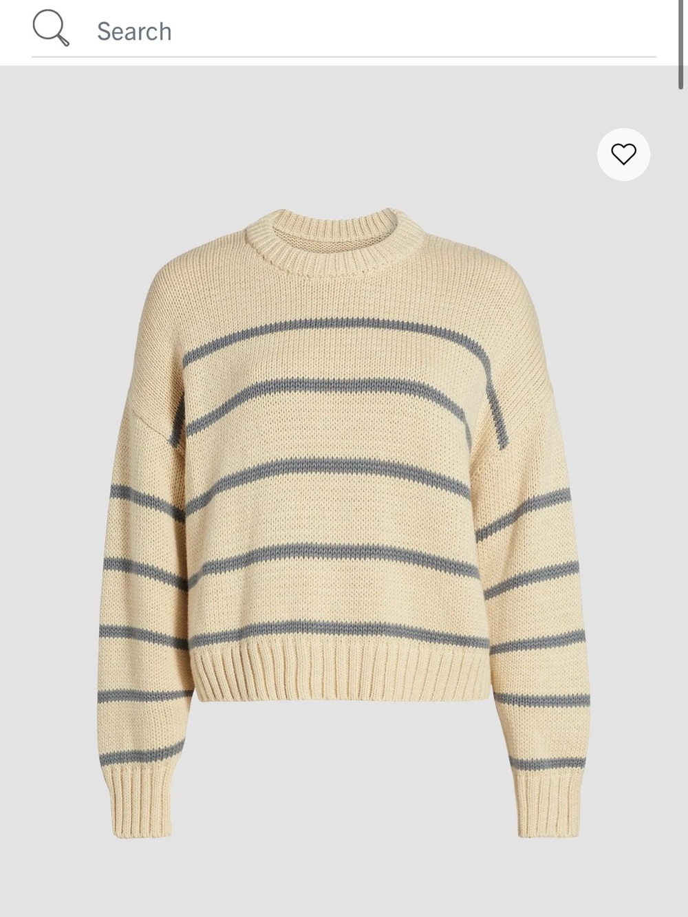 Jenni Kayne Chloe cream and blue grey striped cotton sweater